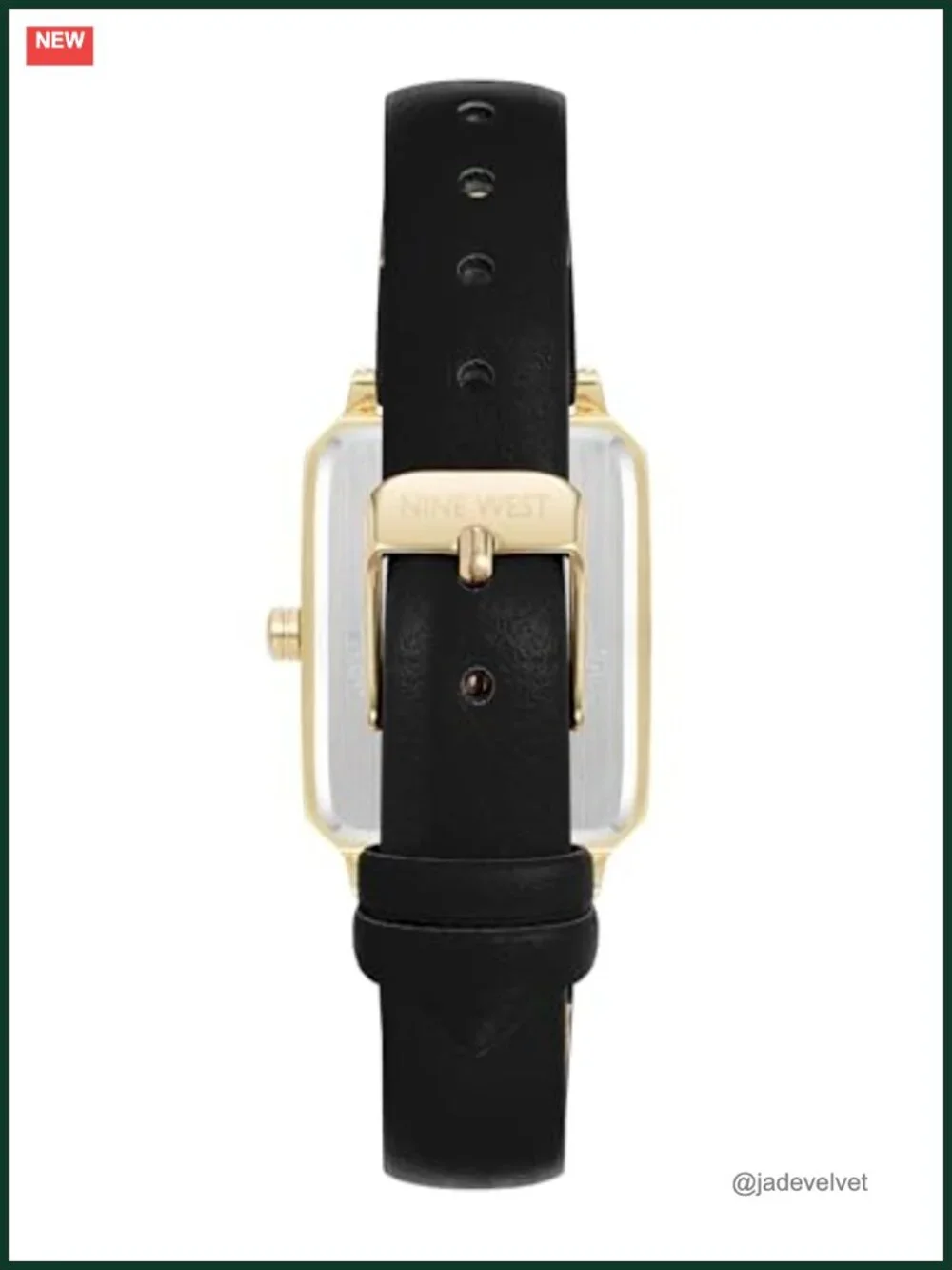 Women's Rectangular Dress Watch Faux Leather Strap Buckle Closure